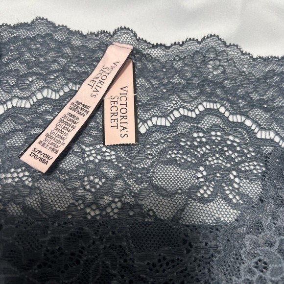 Victoria's Secret Nwt High Waist‎ Floral Lace Sexy Thong Panty S Blue - Picture 2 of 2